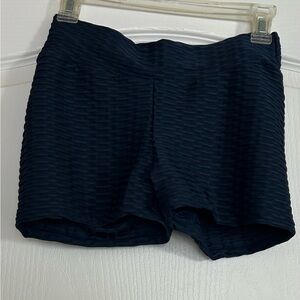 Navy Textured Women's Shorts